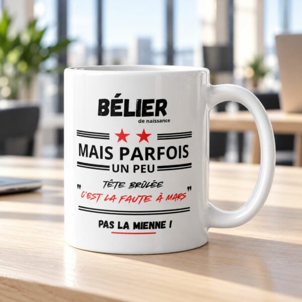 Mug BÉLIER Humour | Tête Brûlée ? C’est la faute à Mars !
