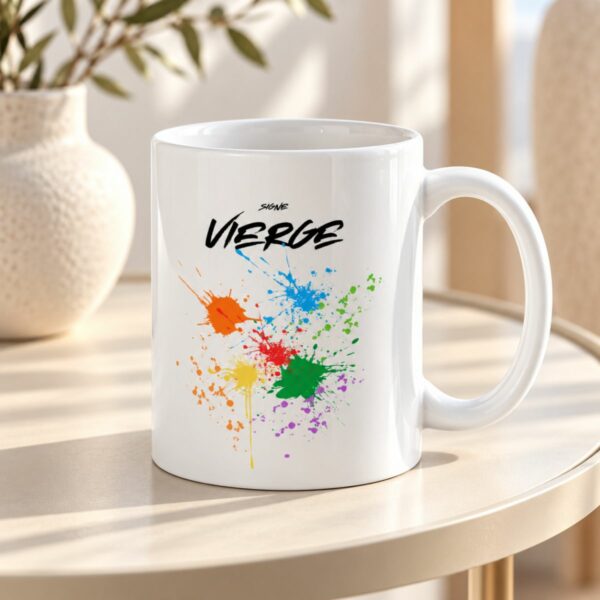 Mug Vierge aux éclaboussures colorées pour les amateurs d&rsquo;art visuel