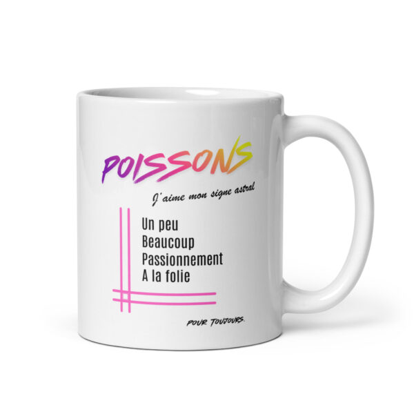 Accueil Mug pour femme Poissons | « Un peu, Beaucoup, Passionnément, À la folie » – Cadeau Tendance Astro