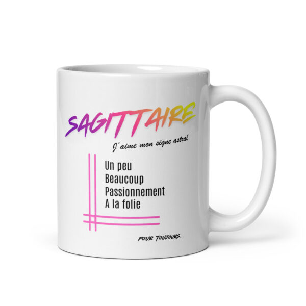 Mug pour femme Sagittaire | « Un peu, Beaucoup, Passionnément, À la folie » – Cadeau Tendance Astro