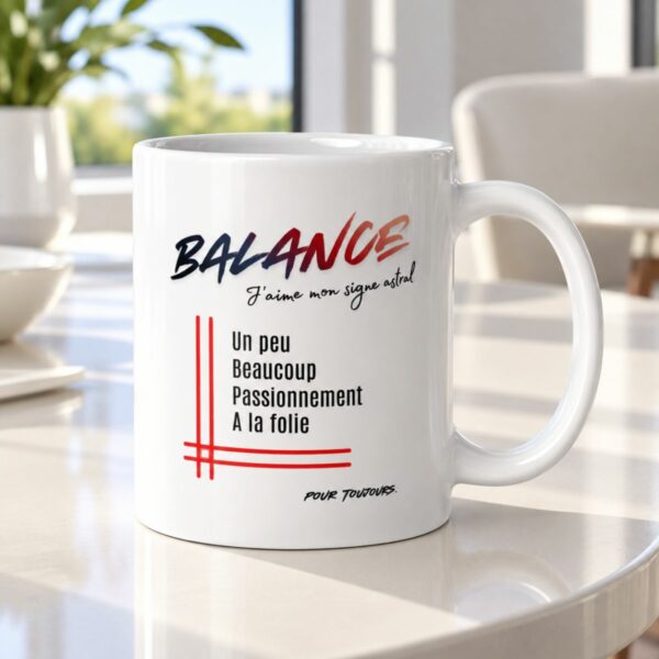 Mug pour homme Balance | « Un peu, Beaucoup, Passionnément, À la folie » – Cadeau Tendance Astro