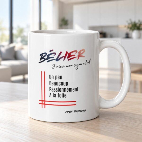 Whizaloo : T-shirts, casquettes, mugs et cadeaux inspirés des signes, des étoiles et de l’univers céleste Mug pour homme Bélier | « Un peu, Beaucoup, Passionnément, À la folie » – Cadeau Tendance Astro