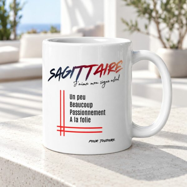 Mug pour homme Sagittaire | « Un peu, Beaucoup, Passionnément, À la folie » – Cadeau Tendance Astro