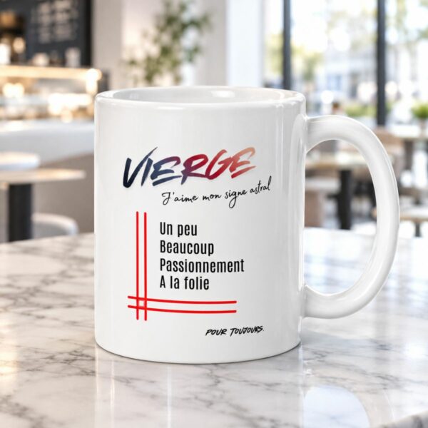 Mug pour homme Vierge | « Un peu, Beaucoup, Passionnément, À la folie » – Cadeau Tendance Astro