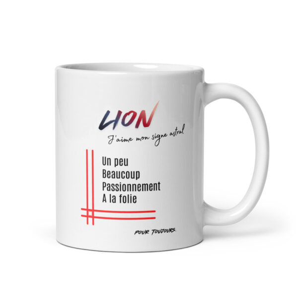 Mug pour homme Lion | « Un peu, Beaucoup, Passionnément, À la folie » – Cadeau Tendance Astro