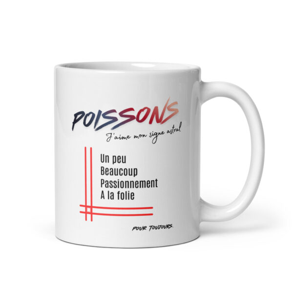 Mug pour homme Poissons | « Un peu, Beaucoup, Passionnément, À la folie » – Cadeau Tendance Astro