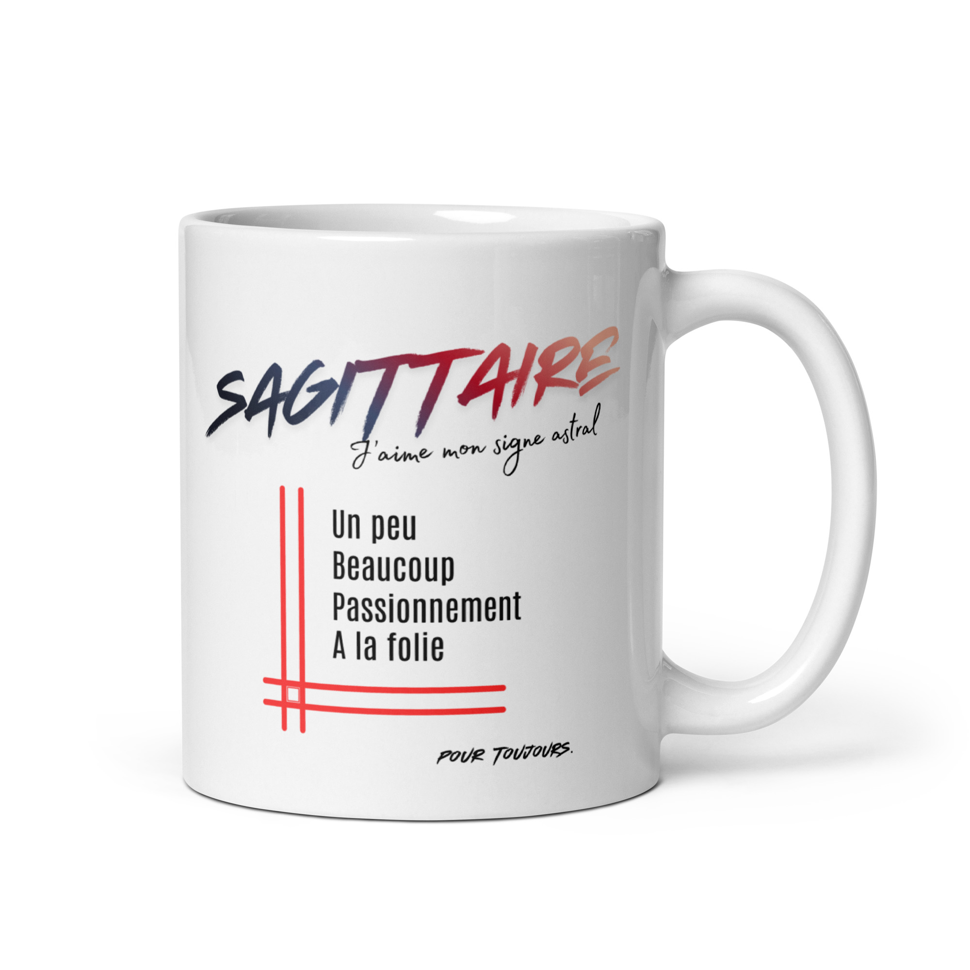 Mug pour homme sagittaire Un peu Beaucoup Passionnement A la folie Cadeau Tendance Astro whizaloo 1