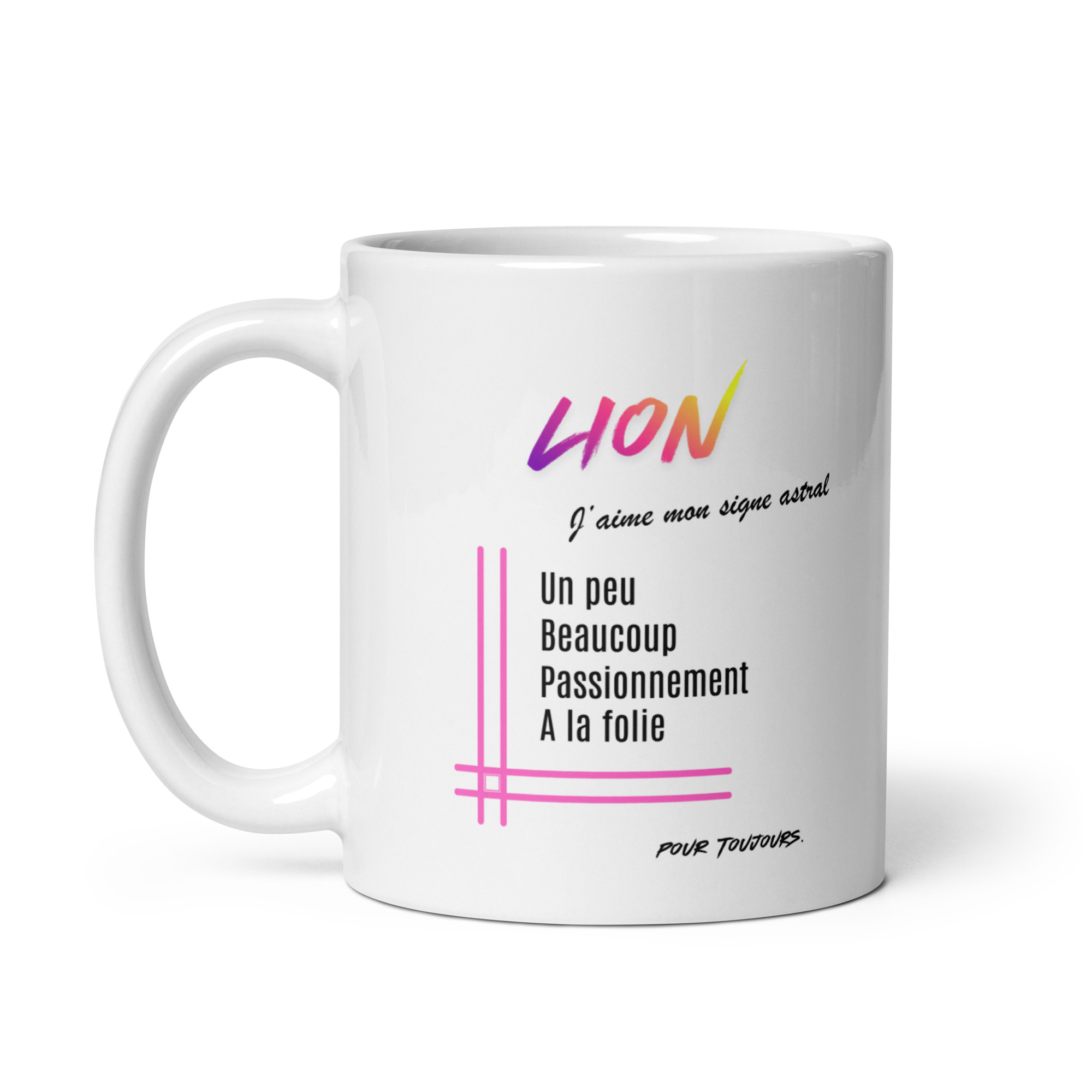 Mug pour femme Lion | "Un peu, Beaucoup, Passionnément, À la folie" - Cadeau Tendance Astro Mug pour femme Lion | "Un peu, Beaucoup, Passionnément, À la folie" - Cadeau Tendance Astro – Image 2