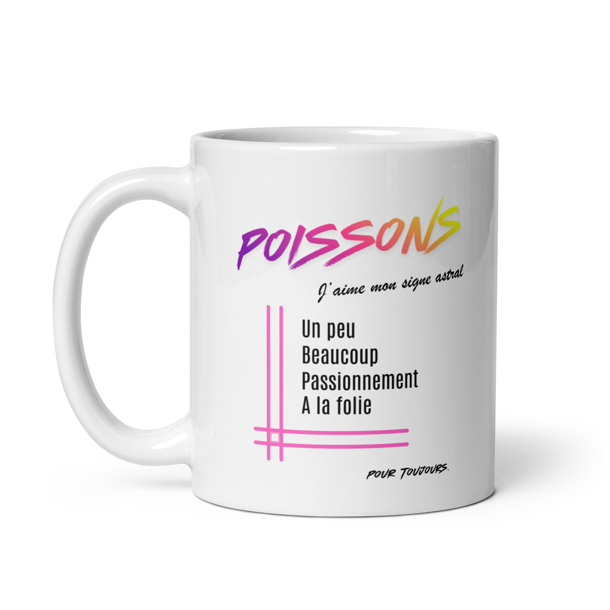 Mug pour femme Poissons | "Un peu, Beaucoup, Passionnément, À la folie" - Cadeau Tendance Astro Mug pour femme Poissons | "Un peu, Beaucoup, Passionnément, À la folie" - Cadeau Tendance Astro – Image 2