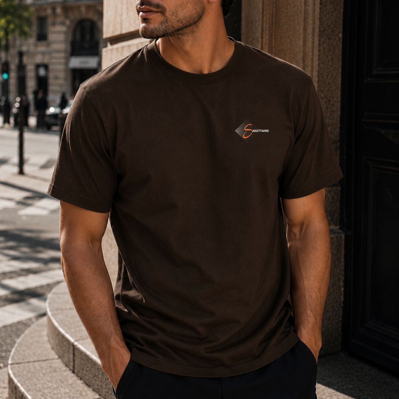 T-Shirt Homme Sagittaire - Signe du zodiaque imprimé sur la poitrine T-Shirt Homme Sagittaire - Signe du zodiaque imprimé sur la poitrine – Image 4