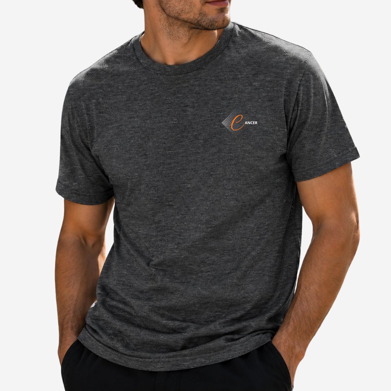 T-Shirt Homme Cancer - Signe du zodiaque imprimé sur la poitrine T-Shirt Homme Cancer - Signe du zodiaque imprimé sur la poitrine