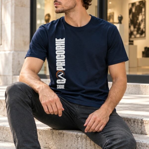 T-shirt signe du zodiaque Capricorne – Imprimé Vertical Graphique