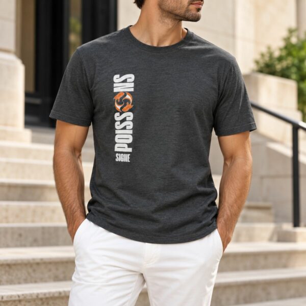 T-shirt signe du zodiaque Poissons – Imprimé Vertical Graphique