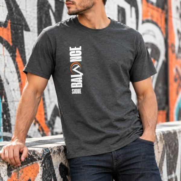 T-shirt signe du zodiaque Balance – Imprimé Vertical Graphique