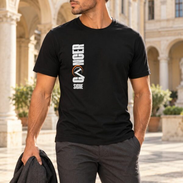 T-shirt signe du zodiaque Cancer – Imprimé Vertical Graphique