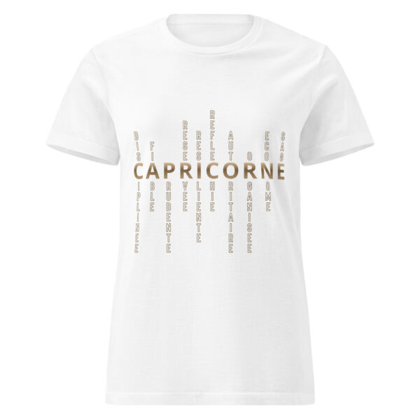 T-shirt Femme signe astrologique Capricorne | Personnalité mots-croisés