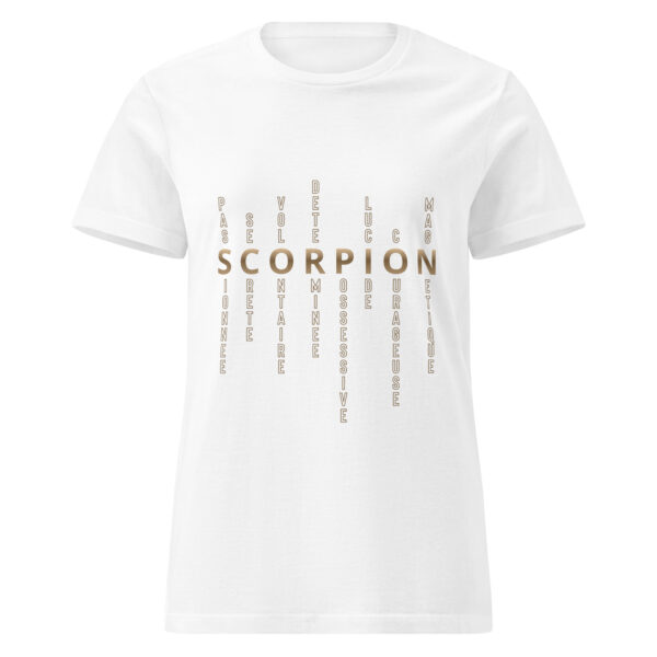 T-shirt Femme signe astrologique Scorpion | Personnalité mots-croisés