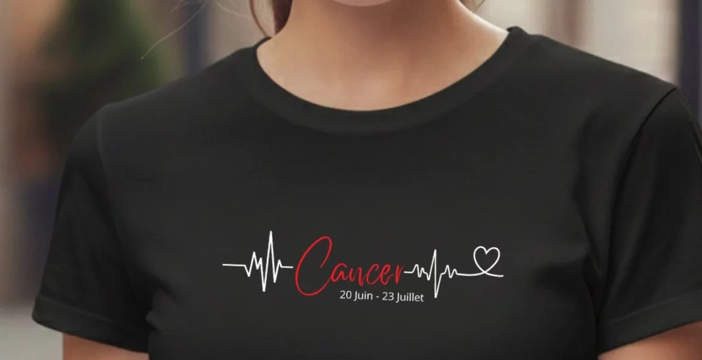 T-shirt Heartbeat – La pièce Astro Pulse du signe Cancer T shirt Heartbeat – La piece Astro Pulse tendance des femmes Cancer whizaloo 16052026