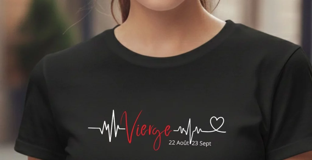 T-shirt Heartbeat – La pièce Astro Pulse du signe Vierge T shirt Heartbeat – La piece Astro Pulse tendance des femmes Vierge whizaloo 16052026