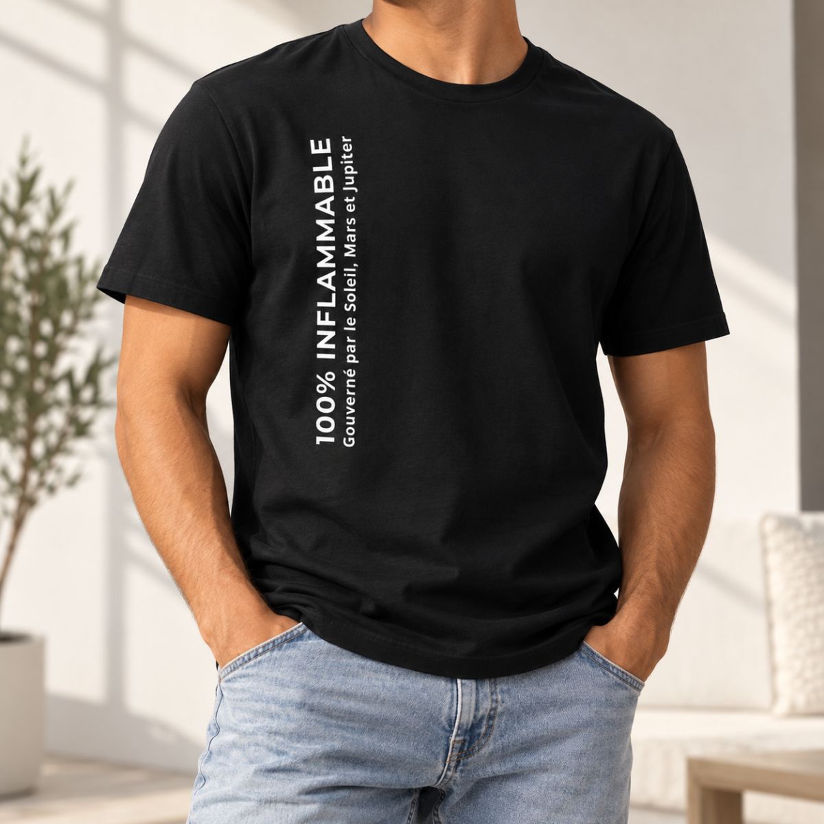 T-shirt Homme Triplicité de Feu « 100% Inflammable – Gouverné par le Soleil, Mars et Jupiter » T-shirt Homme Triplicité de Feu « 100% Inflammable – Gouverné par le Soleil, Mars et Jupiter » – Image 3