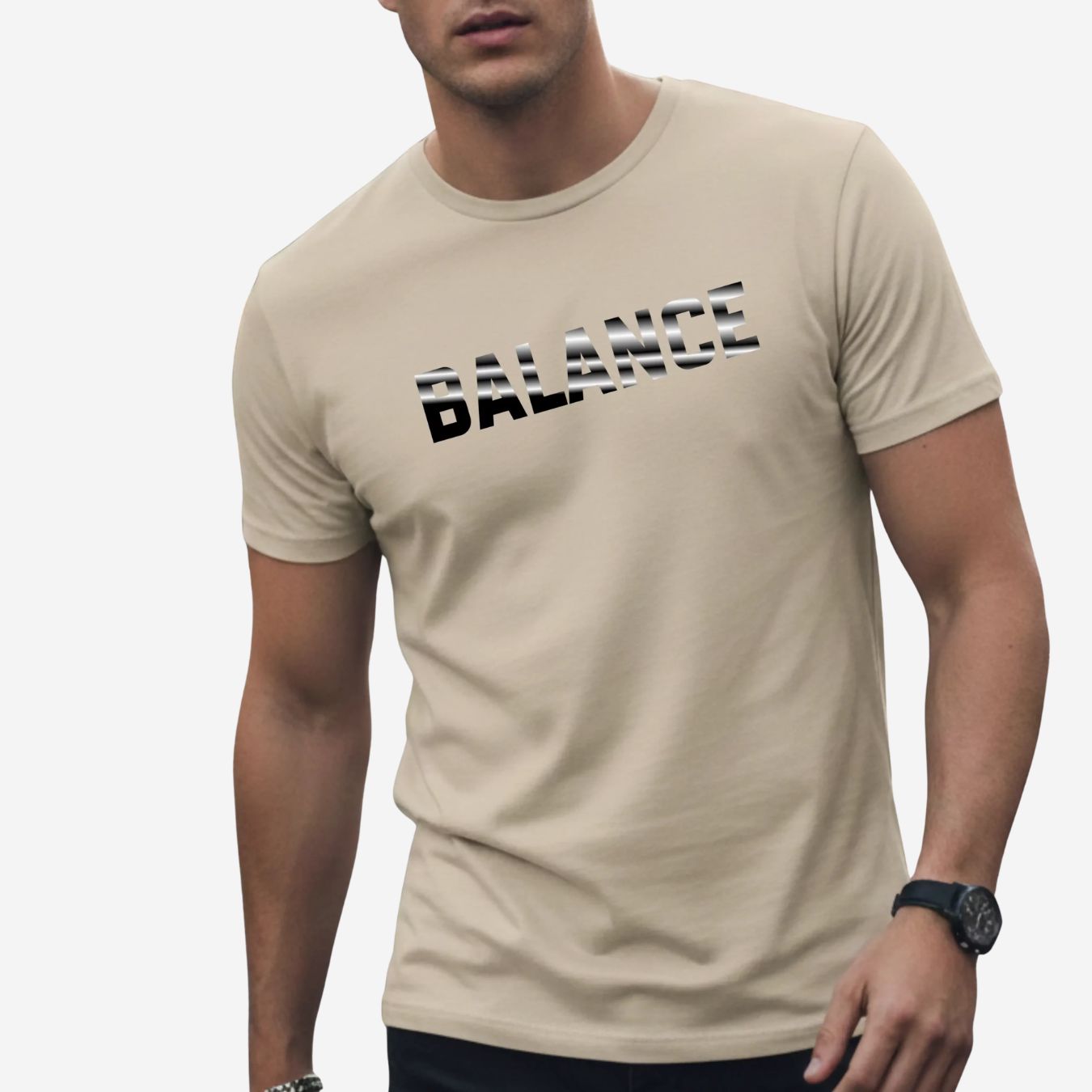 T-shirt Homme Signe Astrologique Balance - Typographie Striée T-shirt Homme Signe Astrologique Balance - Typographie Striée – Image 3