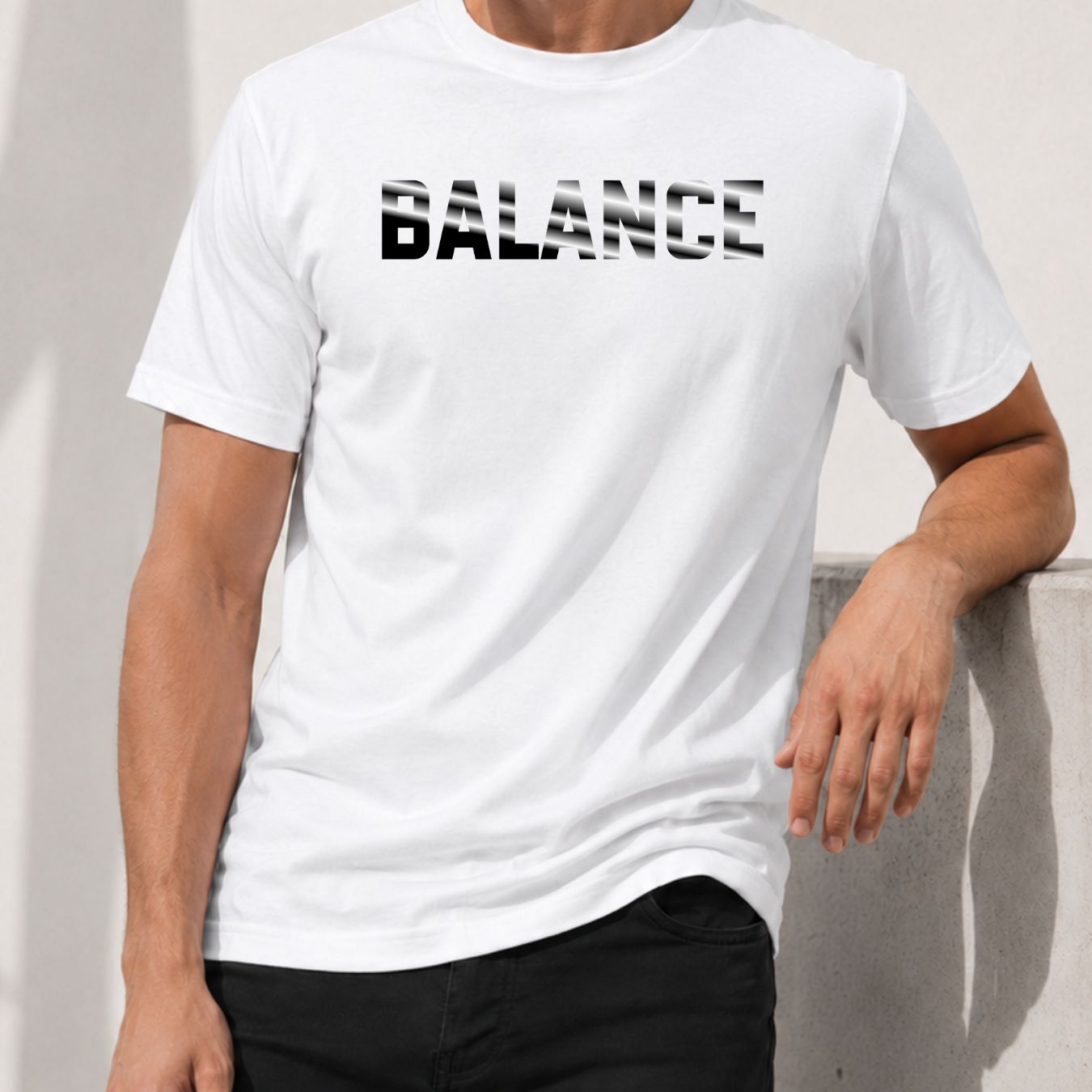 T-shirt Homme Signe Astrologique Balance - Typographie Striée T-shirt Homme Signe Astrologique Balance - Typographie Striée – Image 2