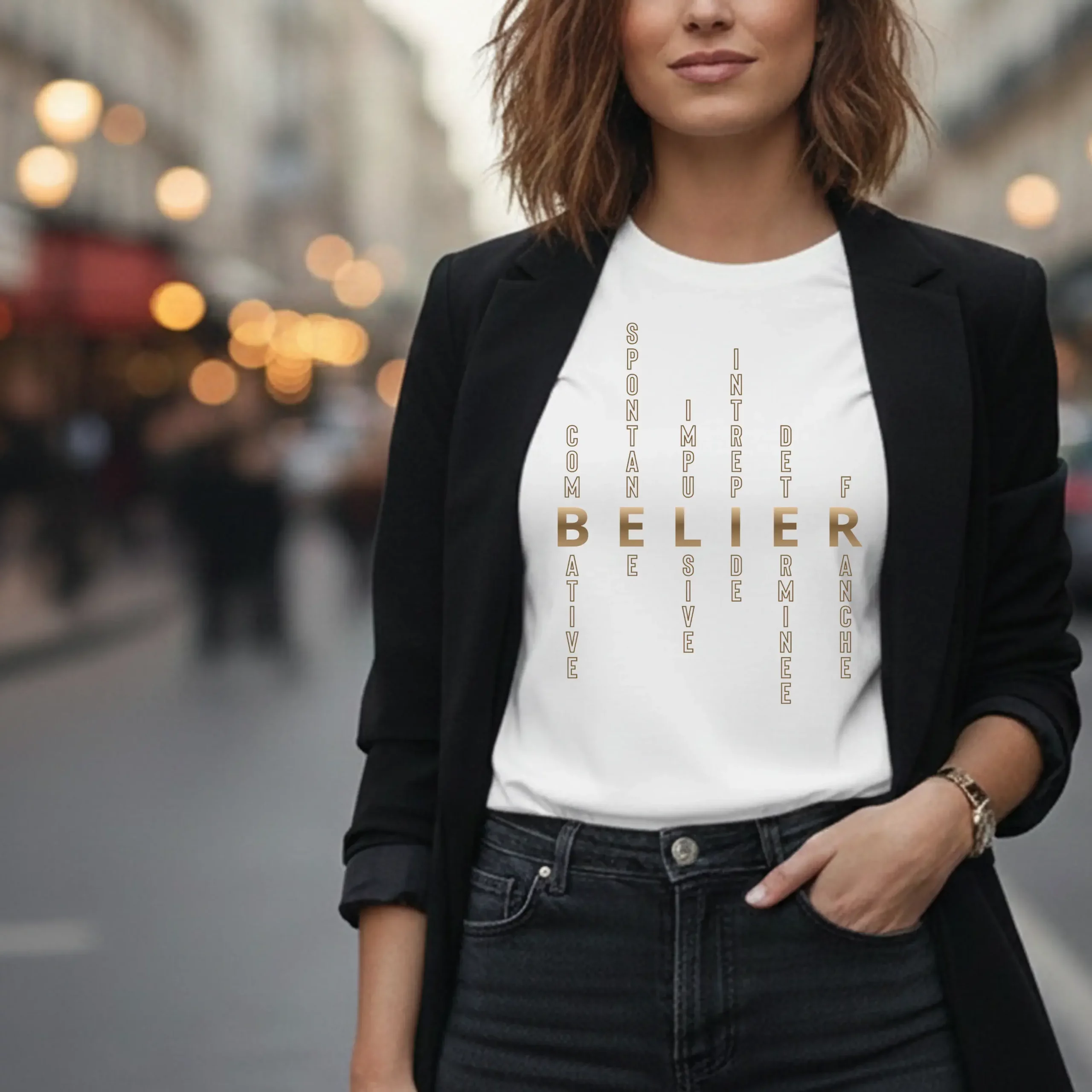 T-shirt Femme signe astrologique Bélier | Personnalité mots-croisés T-shirt Femme signe astrologique Bélier | Personnalité mots-croisés – Image 3