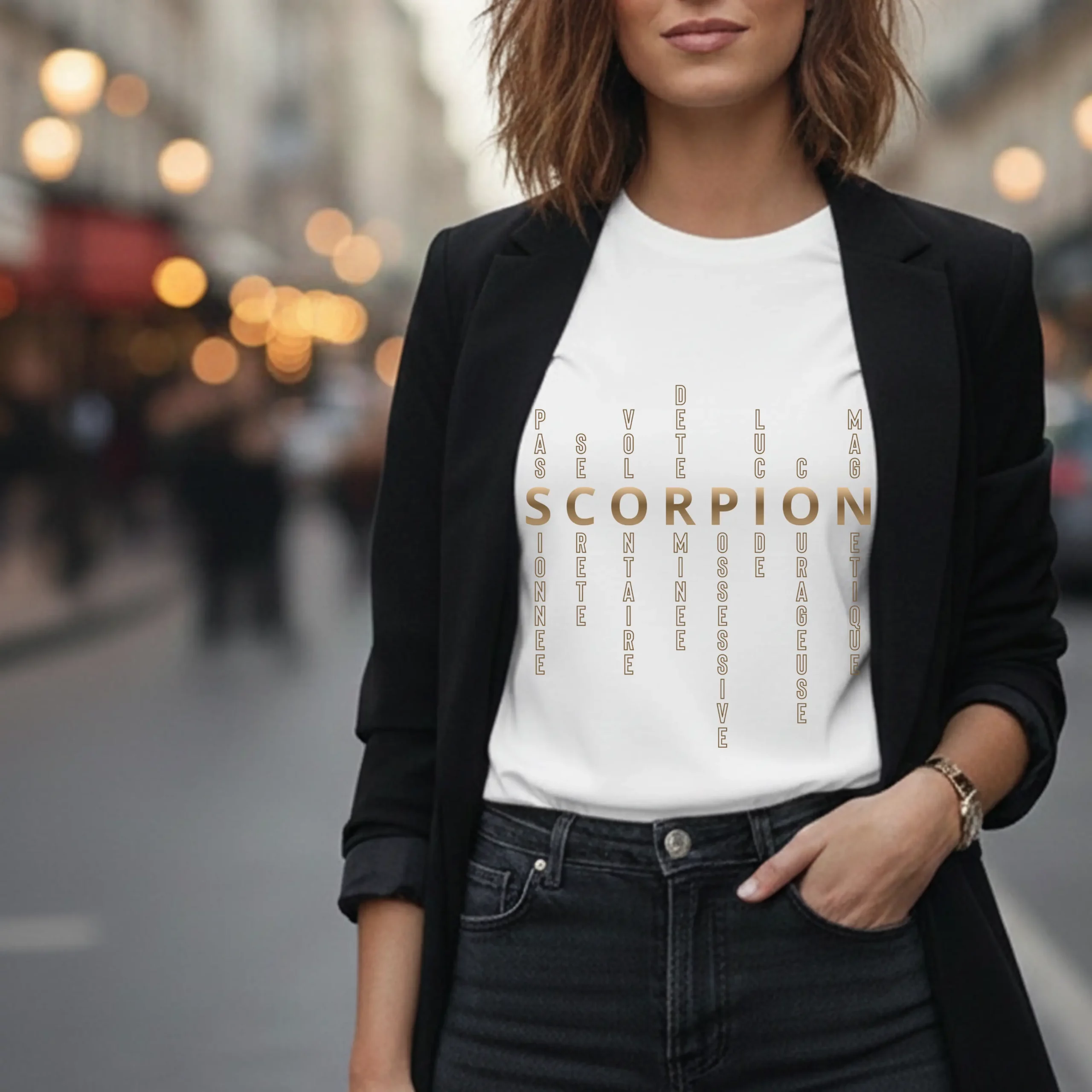 T-shirt Femme signe astrologique Scorpion | Personnalité mots-croisés T-shirt Femme signe astrologique Scorpion | Personnalité mots-croisés – Image 3