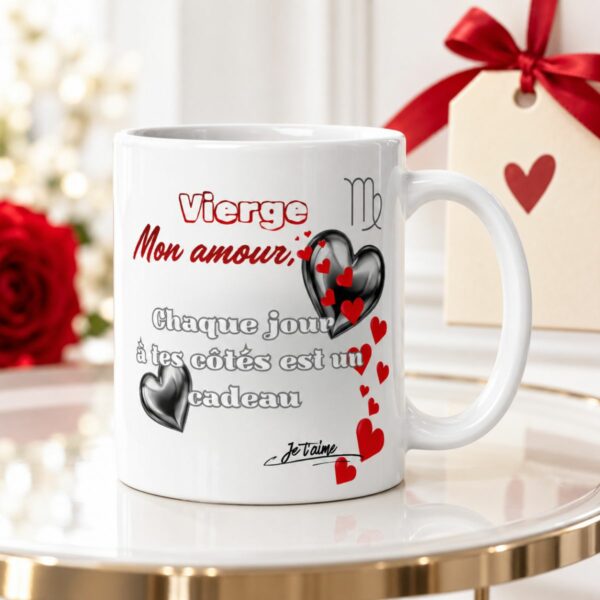 Cadeau Saint-Valentin original : Mug « Chaque jour à tes côtés est un cadeau » – Signe Vierge