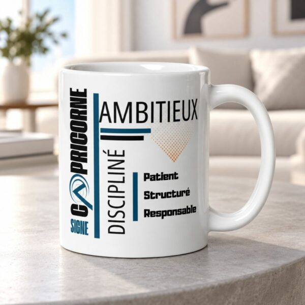 Mug Homme Cadeau Signe Astrologique Capricorne | Ambitieux, Discipliné & Patient