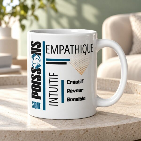 Mug Homme Cadeau Signe Astrologique Poissons | Empathique, Intuitif & Créatif