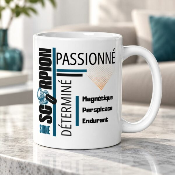 Mug Homme Cadeau Signe Astrologique Scorpion | Passionné, Déterminé & Magnétique