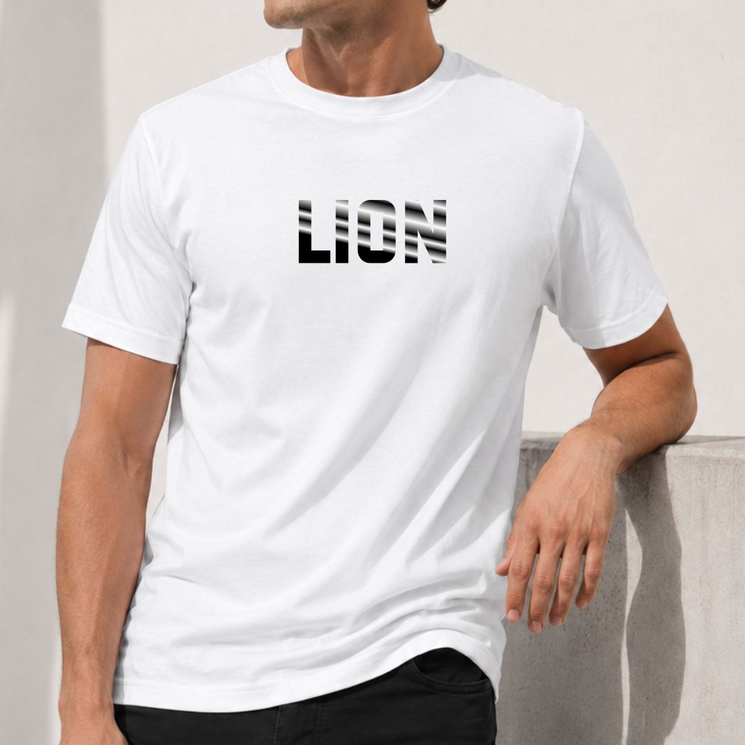 T-shirt Homme Signe Astrologique Lion - Typographie Striée T-shirt Homme Signe Astrologique Lion - Typographie Striée – Image 2