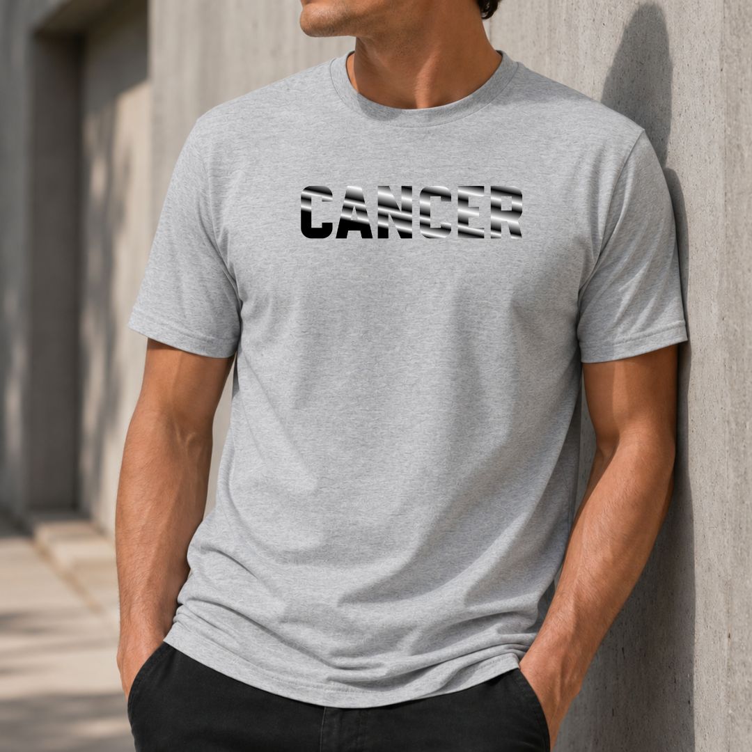 T-shirt Homme Signe Astrologique Cancer - Typographie Striée T-shirt Homme Signe Astrologique Cancer - Typographie Striée