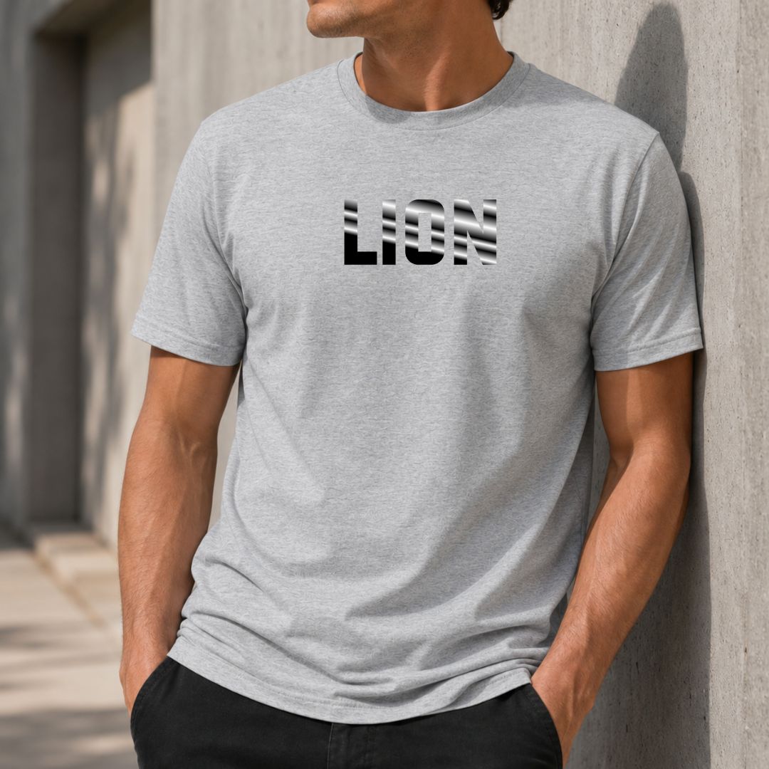 T-shirt Homme Signe Astrologique Lion - Typographie Striée T-shirt Homme Signe Astrologique Lion - Typographie Striée – Image 3