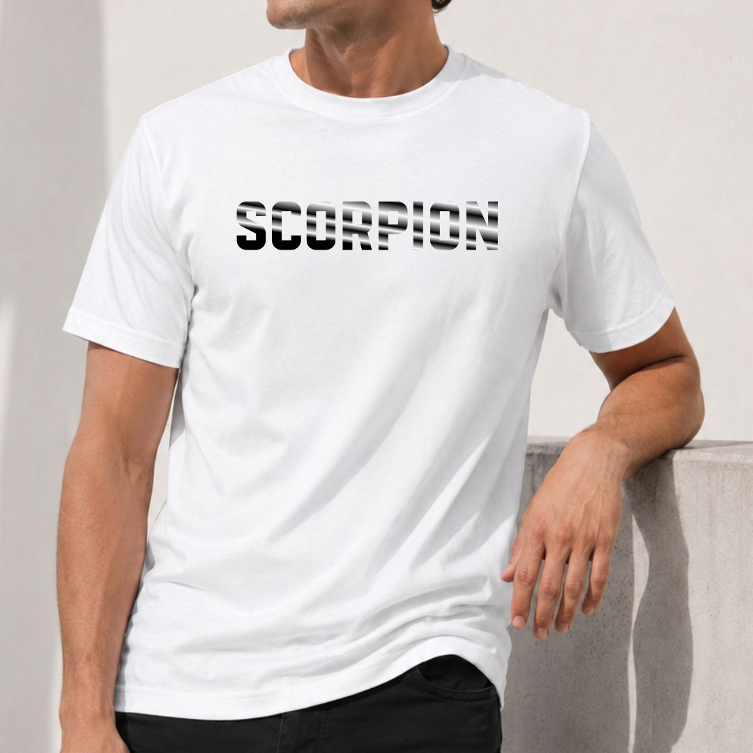 T-shirt Homme Signe Astrologique Scorpion - Typographie Striée T-shirt Homme Signe Astrologique Scorpion - Typographie Striée – Image 2