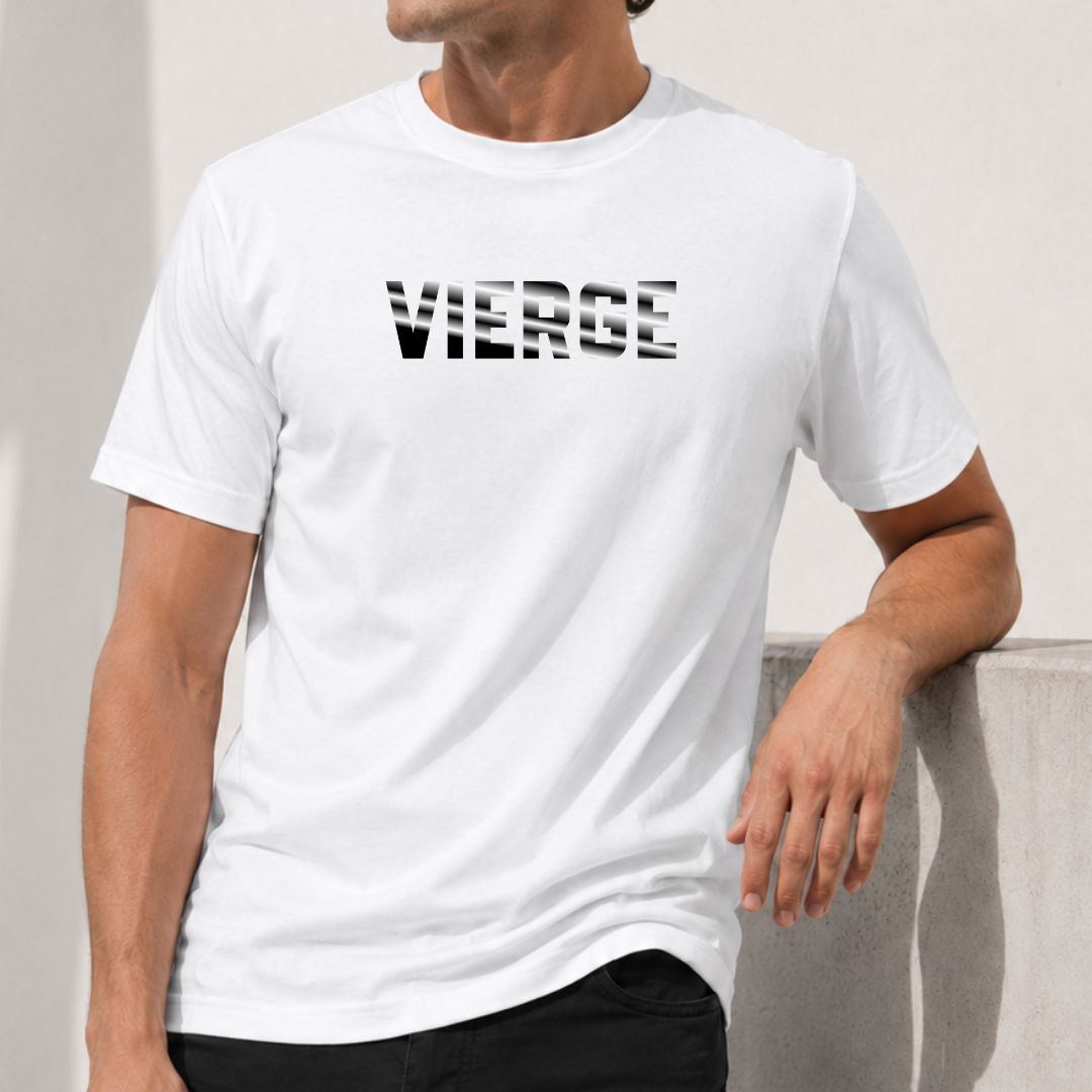 T-shirt Homme Signe Astrologique Vierge - Typographie Striée T-shirt Homme Signe Astrologique Vierge - Typographie Striée – Image 4