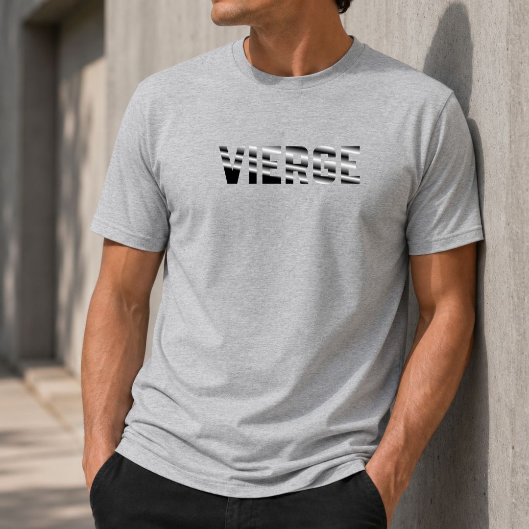 T-shirt Homme Signe Astrologique Vierge - Typographie Striée T-shirt Homme Signe Astrologique Vierge - Typographie Striée