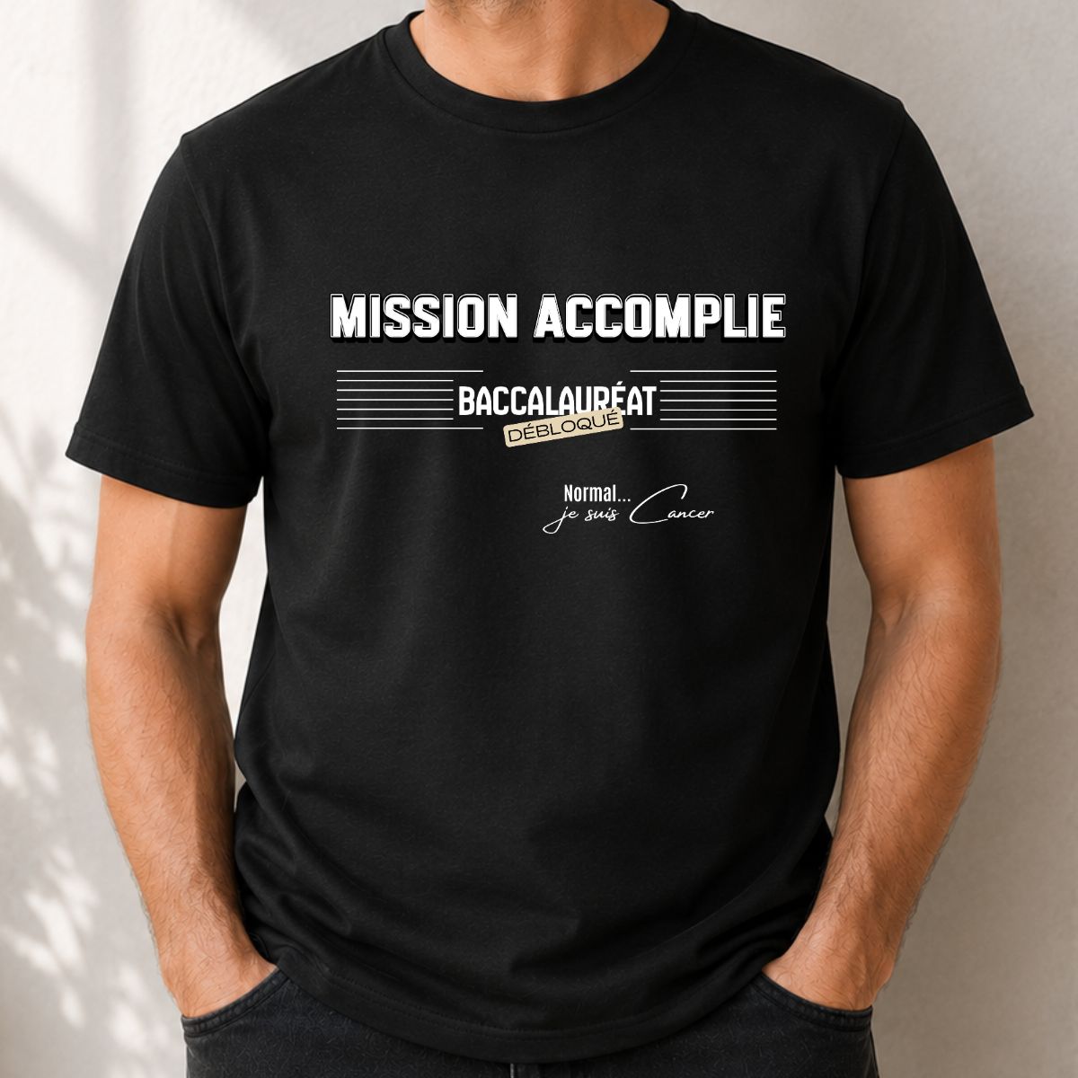 Cadeau Obtention Baccalauréat | T-shirt "Mission Accomplie" | Spécial Signe Cancer Cadeau Obtention Baccalauréat | T-shirt "Mission Accomplie" | Spécial Signe Cancer – Image 2