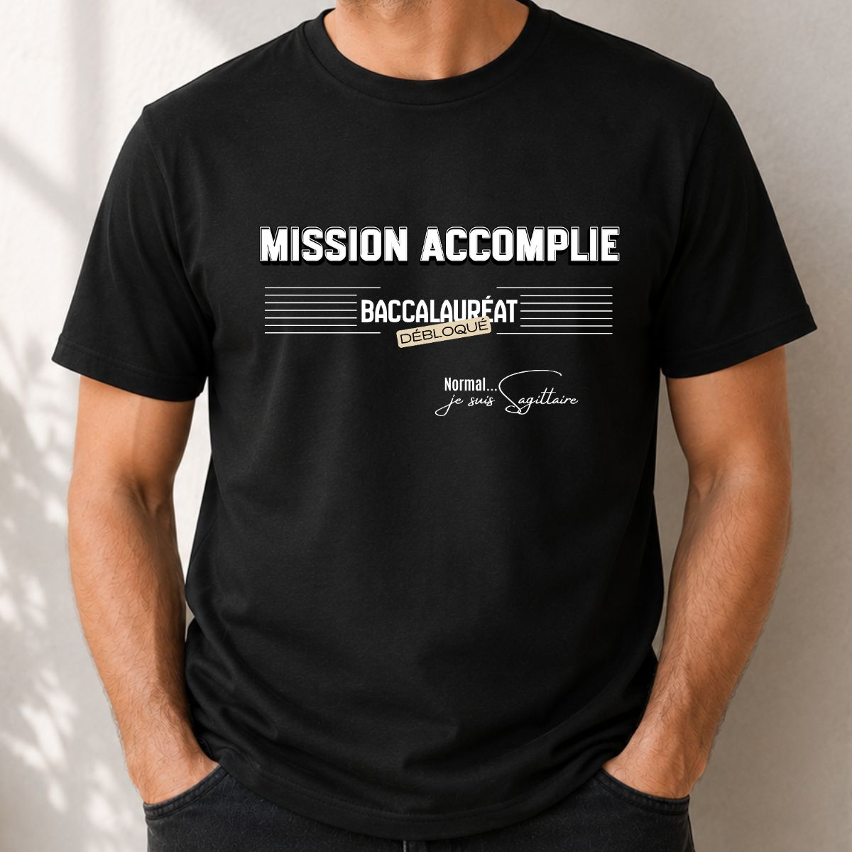 Cadeau Obtention Baccalauréat | T-shirt "Mission Accomplie" | Spécial Signe Sagittaire Cadeau Obtention Baccalauréat | T-shirt "Mission Accomplie" | Spécial Signe Sagittaire – Image 2