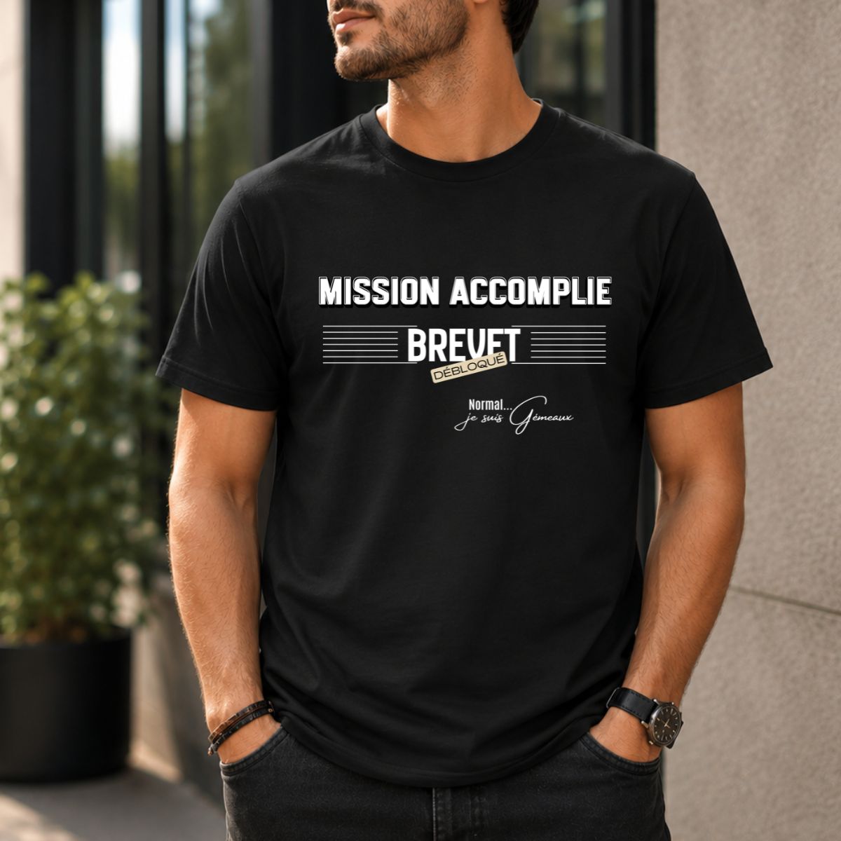 Cadeau Obtention Brevet | T-shirt "Mission Accomplie" | Spécial Signe Gémeaux Cadeau Obtention Brevet | T-shirt "Mission Accomplie" | Spécial Signe Gémeaux – Image 2