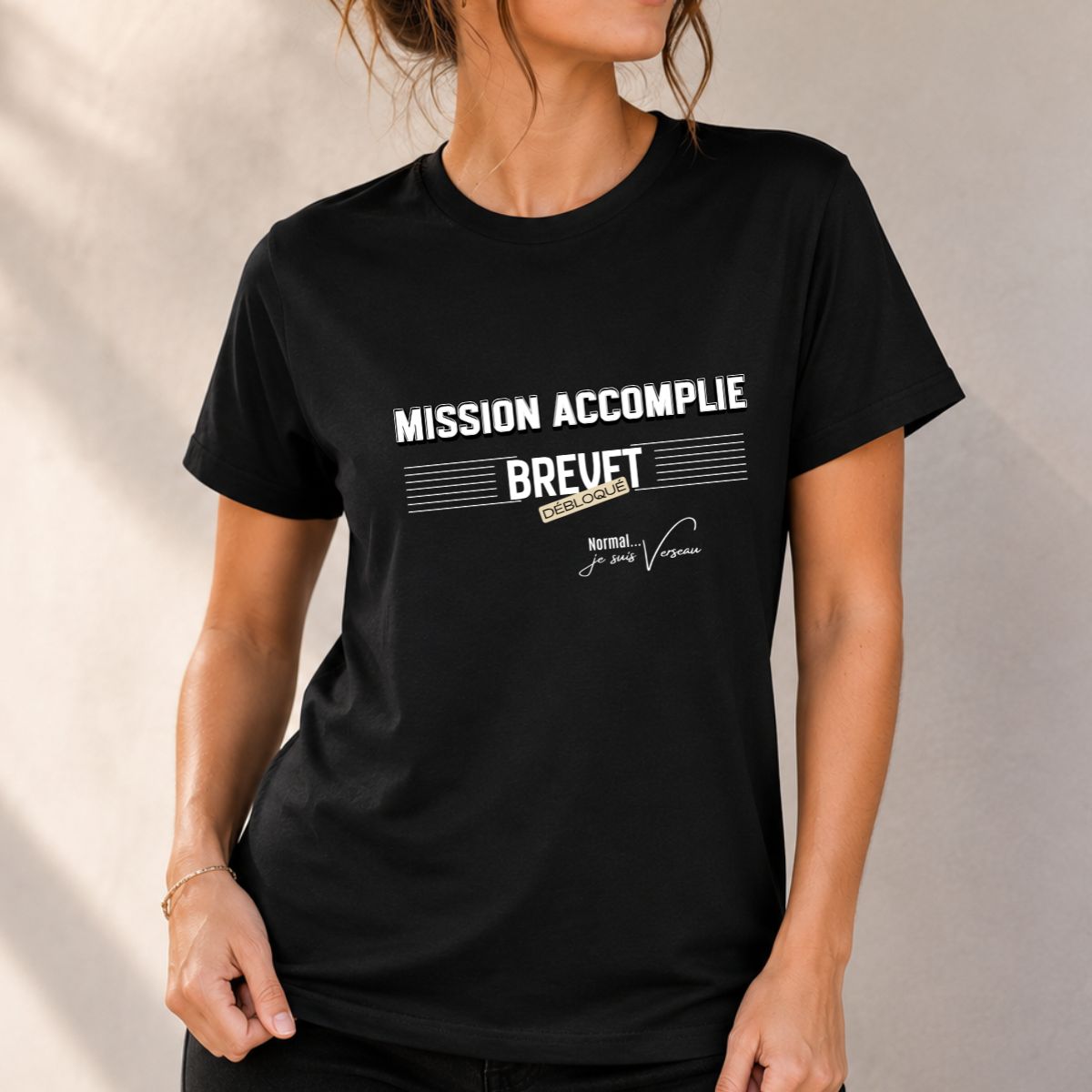Cadeau Obtention Brevet | T-shirt "Mission Accomplie" | Spécial Signe Verseau Cadeau Obtention Brevet | T-shirt "Mission Accomplie" | Spécial Signe Verseau – Image 2
