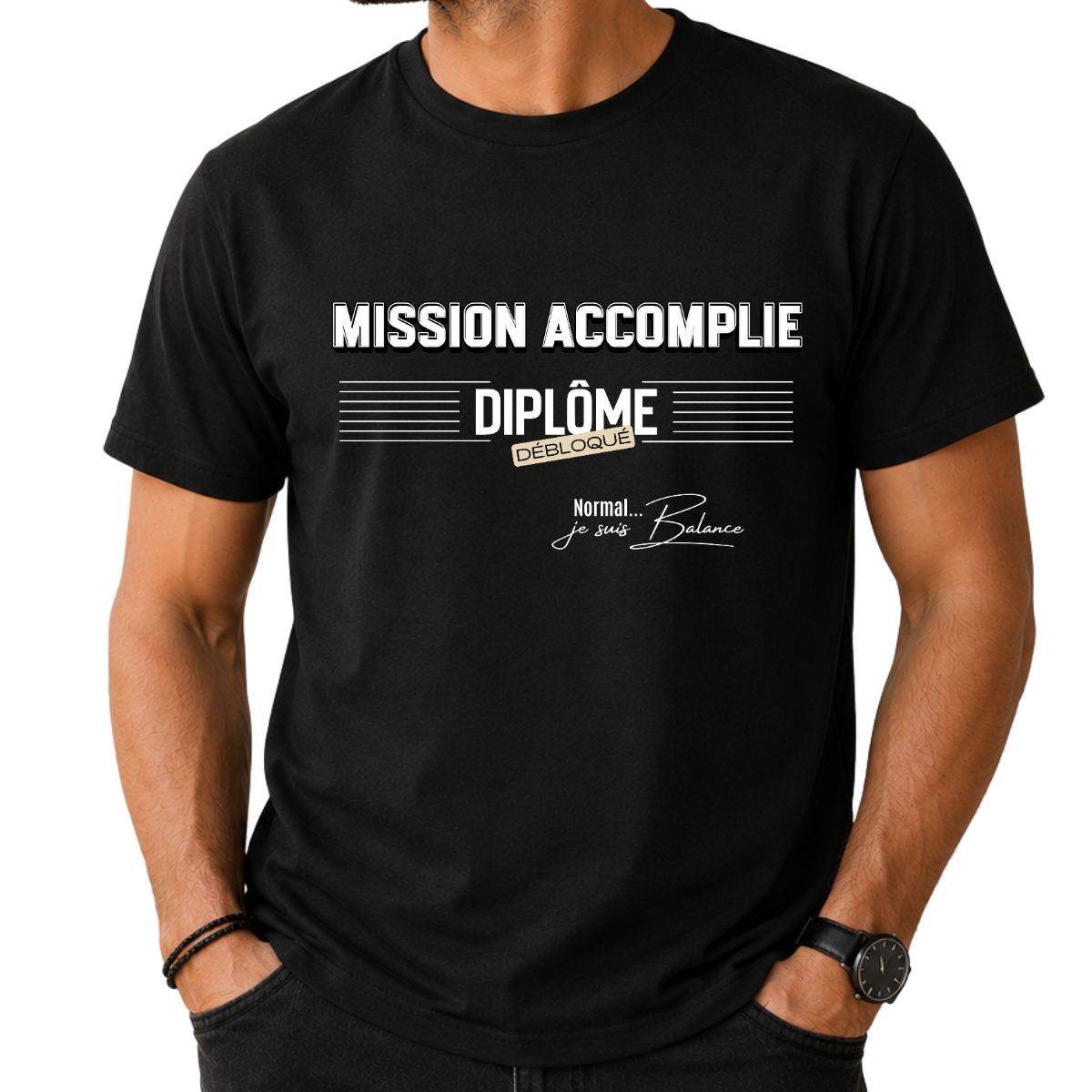 Cadeau Obtention Diplôme | T-shirt "Mission Accomplie" | Spécial Signe Balance Cadeau Obtention Diplôme | T-shirt "Mission Accomplie" | Spécial Signe Balance