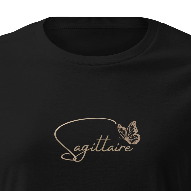 T-shirt femme Sagittaire – Motif papillon, style casual-chic T-shirt femme Sagittaire – Motif papillon, style casual-chic – Image 3