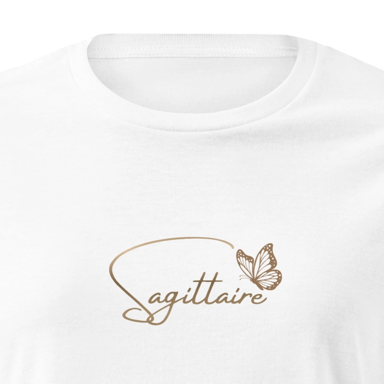 T-shirt femme Sagittaire – Motif papillon, style casual-chic T-shirt femme Sagittaire – Motif papillon, style casual-chic – Image 2