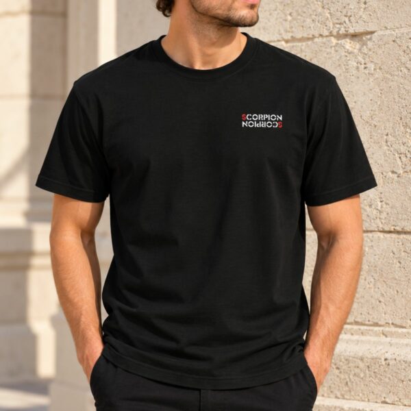 T-shirt Scorpion – Le signe astrologique revisité en Effet Miroir Blanc & Rouge