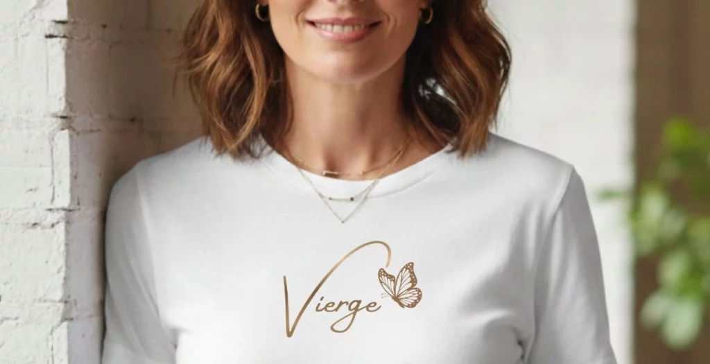T-shirt femme Vierge – Motif papillon, style casual-chic T shirt femme Vierge avec design papillon xxl pour un look Casual Chic whizaloo 14052026