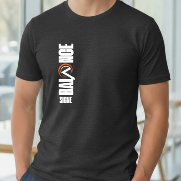 T-shirt signe du zodiaque Balance | Print vertical | Zodiaque graphique minimaliste et tendance