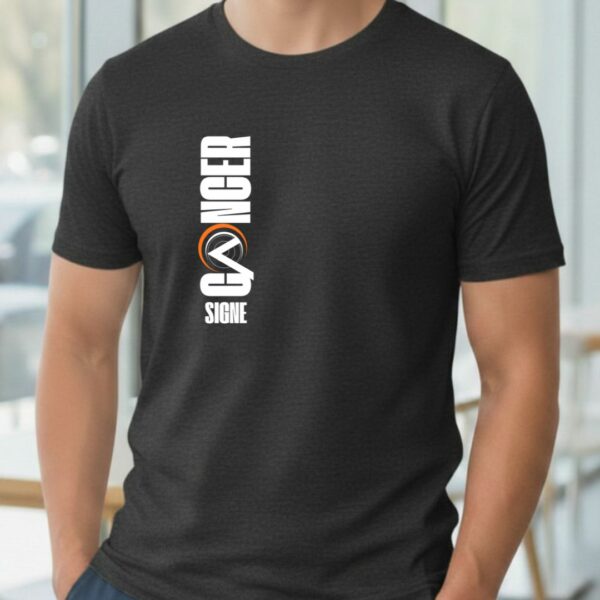 T-shirt signe du zodiaque Cancer | Print vertical | Zodiaque graphique minimaliste et tendance