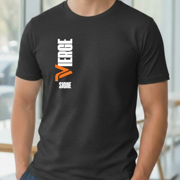 T-shirt signe du zodiaque Vierge | Print vertical  | Zodiaque graphique minimaliste et tendance